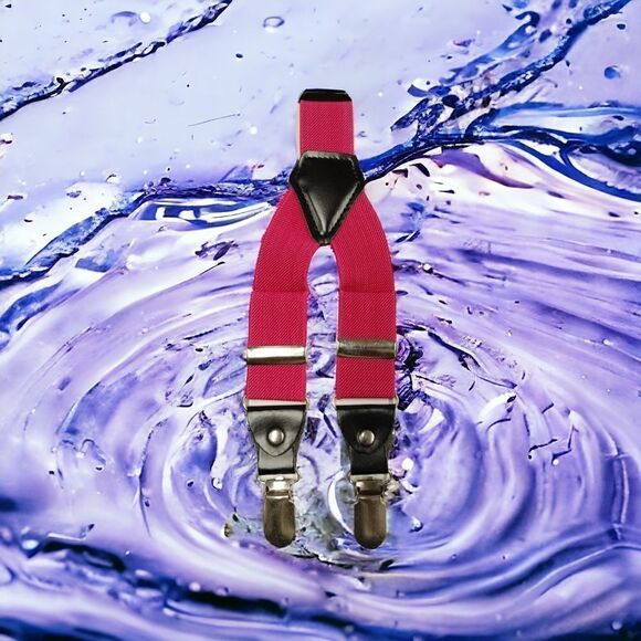 MEN'S FERRECCI   FUCHSIA CLIP END SUSPENDERS. - Picture 1 of 2